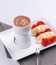 Chocolate fondue with milk and white chocolate