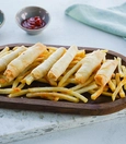Cigarette börek with finger potatoes