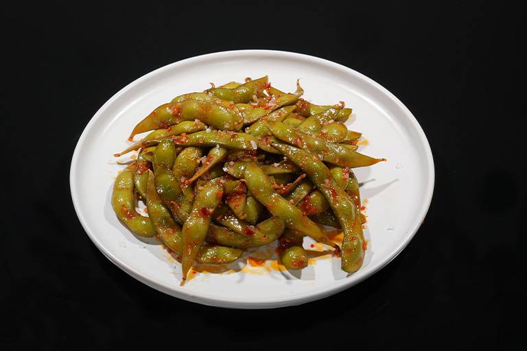 Garlic chili edamame