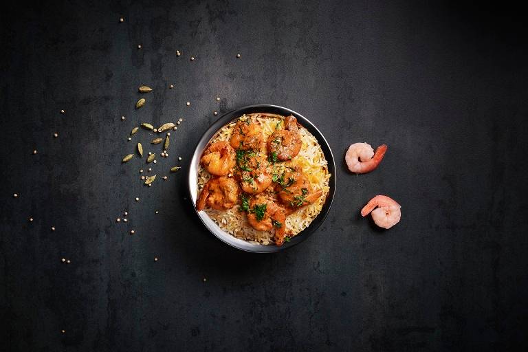 Shrimp biryani