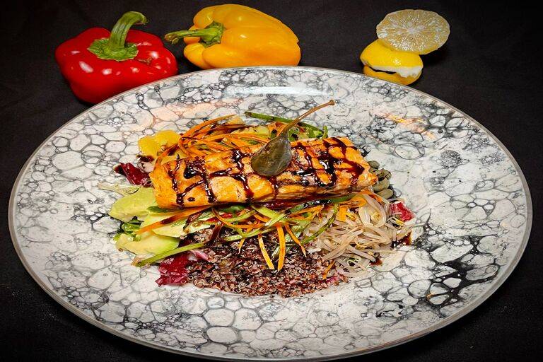 Salmon bowl salad