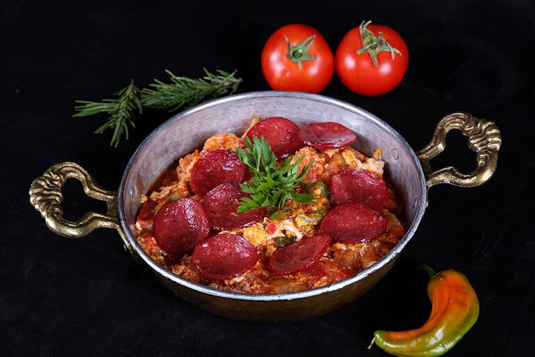 Menemen with sucuk