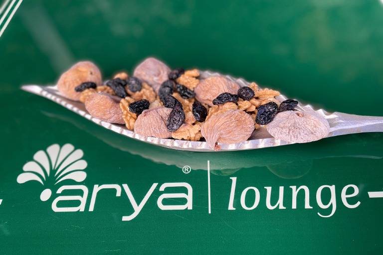 Dried figs, walnut kernels, and raisins