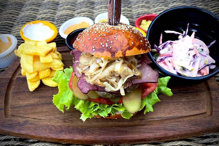 Beef bacon burger