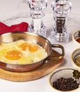 Pan-fried eggs with kaşar cheese