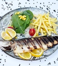 Grilled sea bass