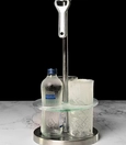 Bottled water in a glass bottle