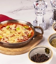 Menemen with sucuk and kaşar cheese