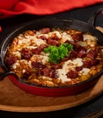 Menemen with sucuk and kaşar cheese