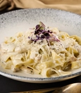 Chicken and Mushroom Pesto Fettuccine