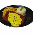 Schnitzel with cheese sauce