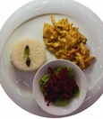 Chicken with curry sauce