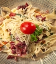 Mushroom and spinach fettuccine