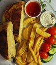 Kaşar cheese bazlama sandwich