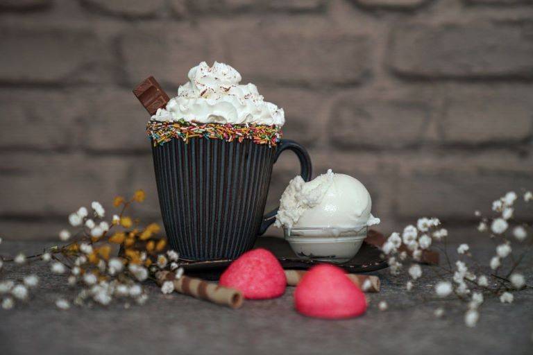 White Hot Chocolate with Ice Cream