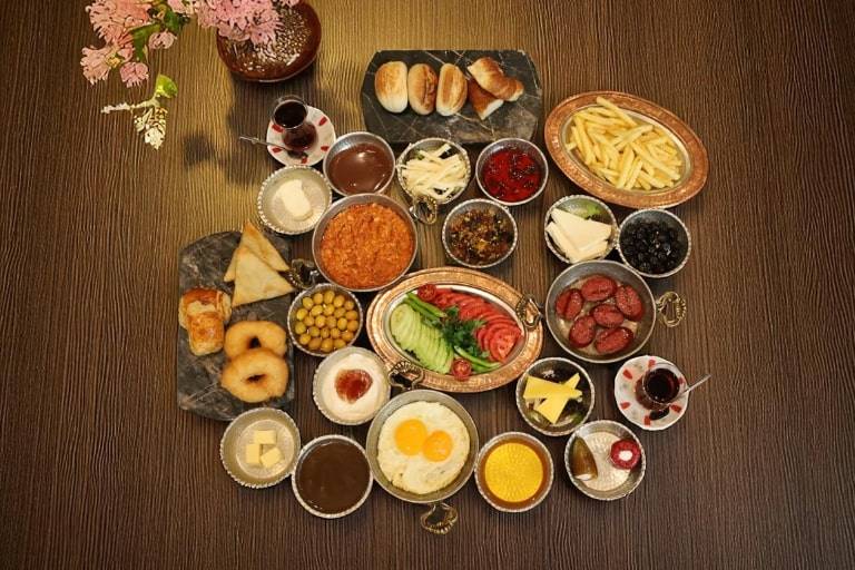 Turkish breakfast spread