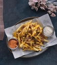 Rib-topped French fries