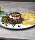 Goat cheese ribeye steak