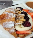 Strawberry and chocolate croissant