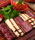 Grilled halloumi and sucuk