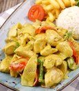 Chicken with curry sauce