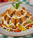 Crispy chicken Caesar salad