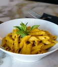 Penne with curry sauce
