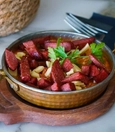 Menemen with Turkish sausage