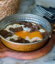 Eggs with kavurma