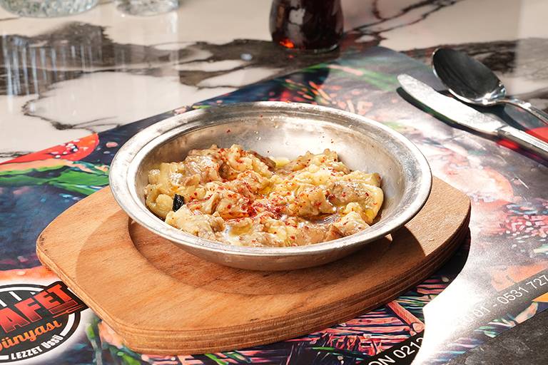 Ember-roasted eggplant